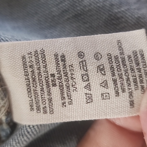 Free People Military Band Denim Jacket in Vintage Blue Moto Jacket Size XS - Picture 15 of 15